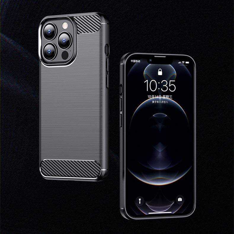 Durable Soft Shell Phone Case | Carbon Fiber Texture Anti-Shock Cover