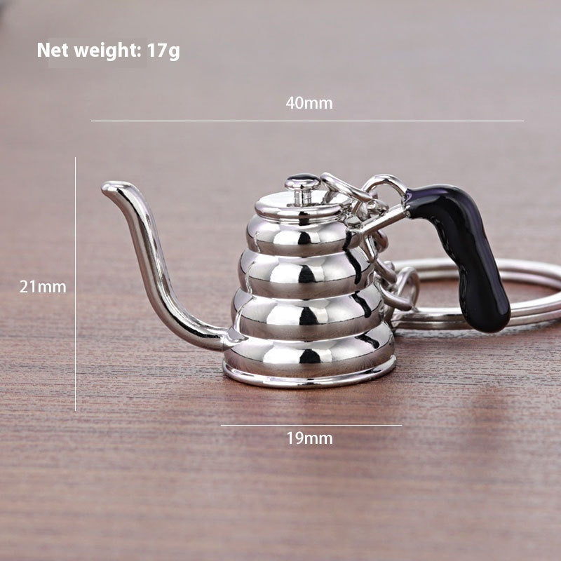 Metal 3D Coffee Keychain Durable Zinc Alloy Car Key Pendant Espresso Machine Replica Unique Coffee Lover Gift