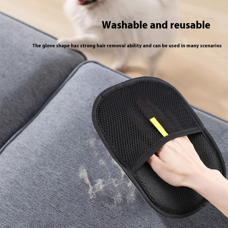 Pet Hair Remover Mitt & Deshedding Brush Glove Gentle Grooming Tool for Dog, Cat, & Rabbit Long, Short, Curly Hair