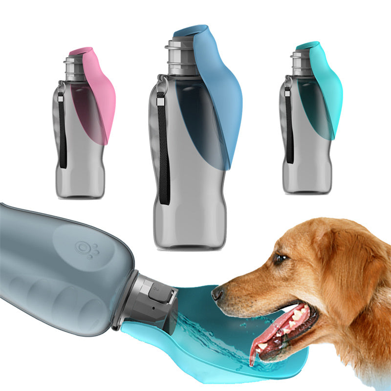 800 ml Portable Dog Water Bottle High Capacity Leakproof Pet Drinking Bowl Foldable Outdoor Walking Supplies Golden Retriever