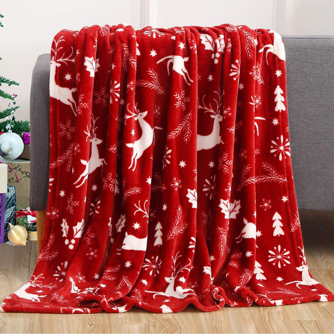 Christmas Style Blanket Cozy Holiday Gift for Home Festive Winter Throw Xmas Decor
