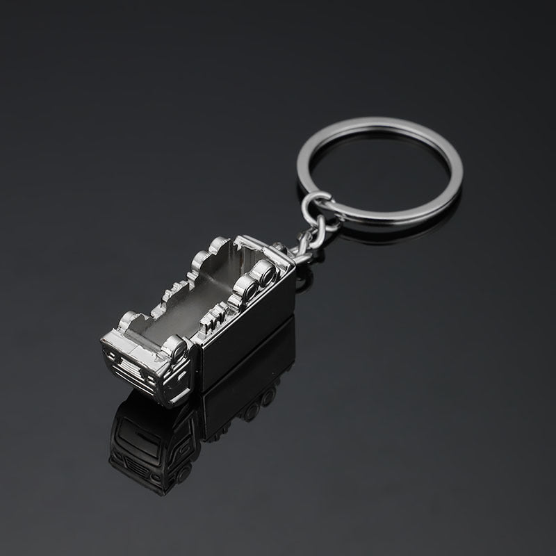 3D Truck Model Metal Keychain | Creative Vehicle Pendant & Car Accessory