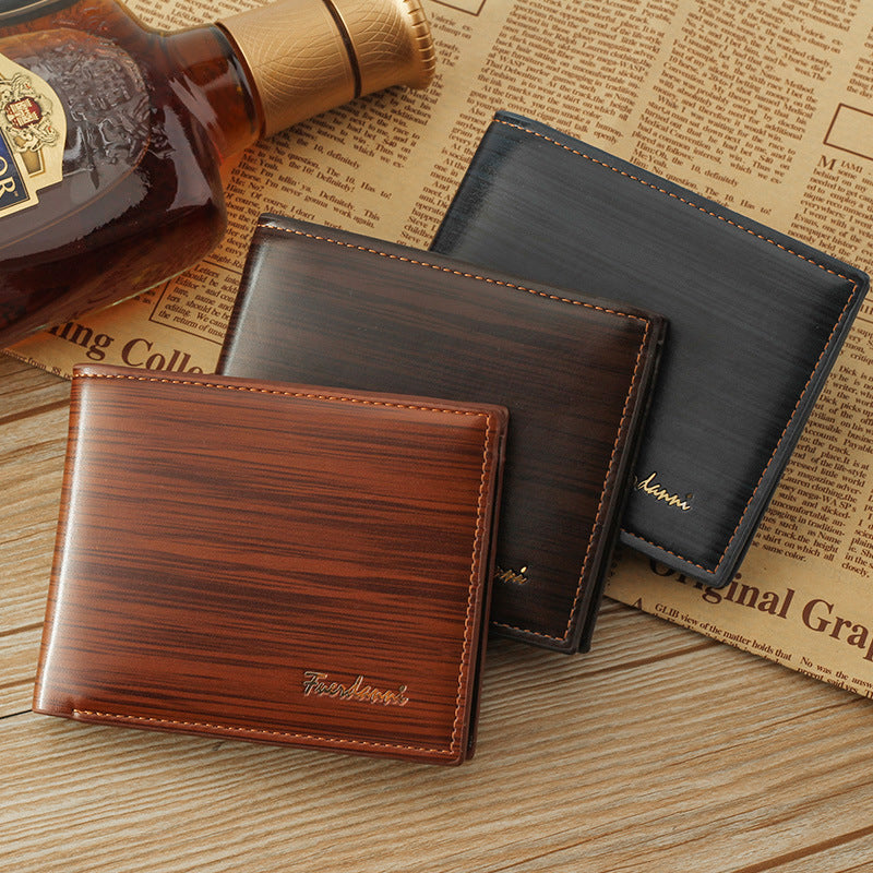 Sleek Glossy Leather Short Wallet for Men | Stylish & Compact Design