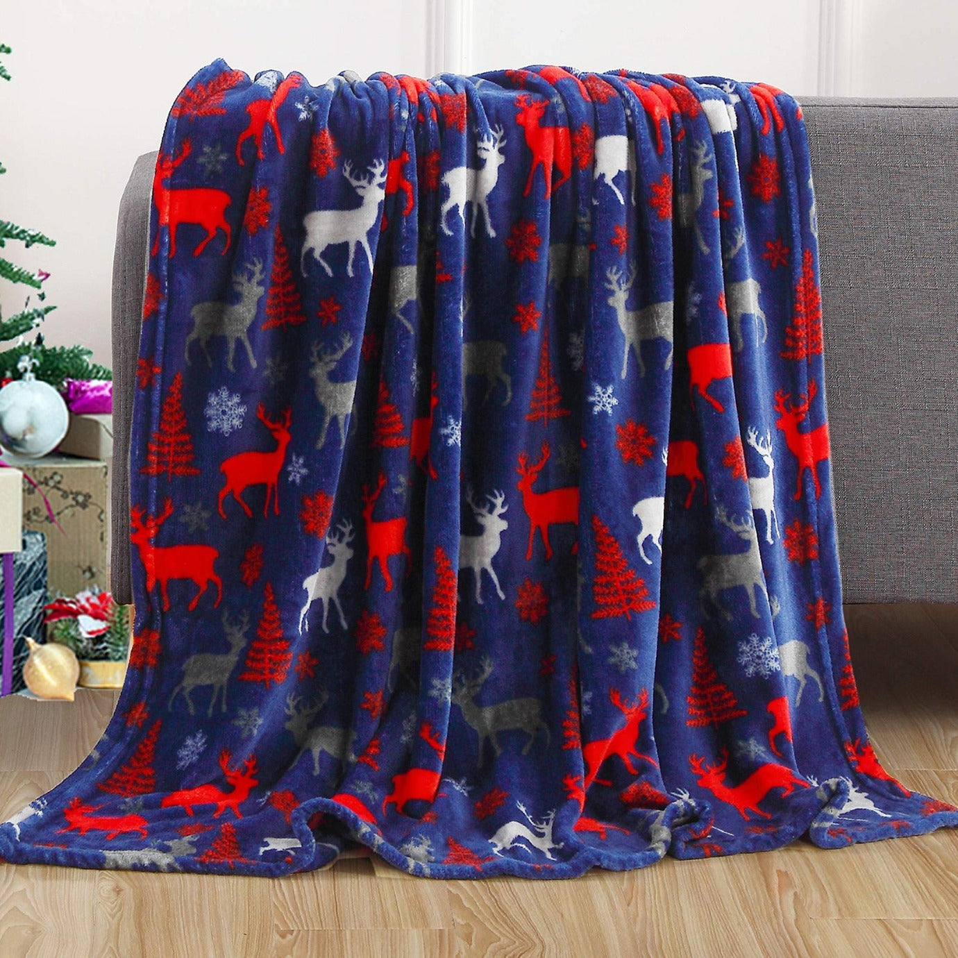 Christmas Style Blanket Cozy Holiday Gift for Home Festive Winter Throw Xmas Decor