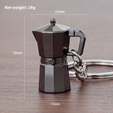 Metal 3D Coffee Keychain Durable Zinc Alloy Car Key Pendant Espresso Machine Replica Unique Coffee Lover Gift