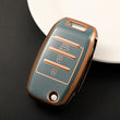 Luxury Car Key Case with Golden Edge | Gold Trim Key Fob Protective Cover