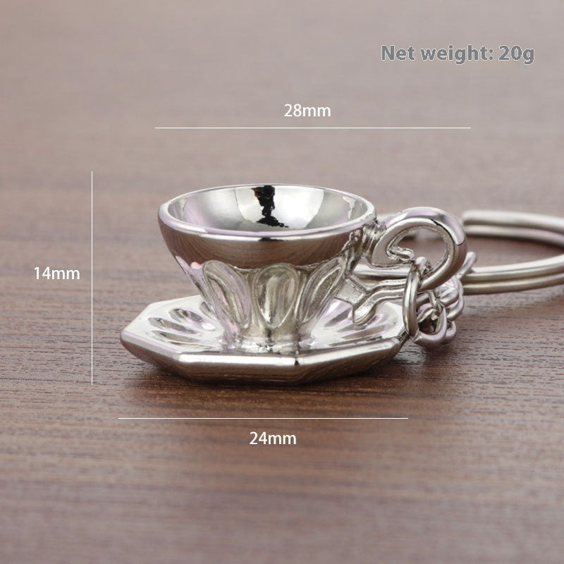 Metal 3D Coffee Keychain Durable Zinc Alloy Car Key Pendant Espresso Machine Replica Unique Coffee Lover Gift