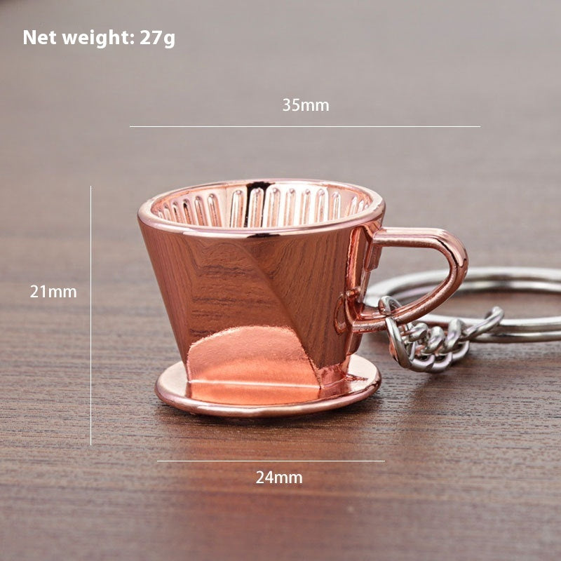 Metal 3D Coffee Keychain Durable Zinc Alloy Car Key Pendant Espresso Machine Replica Unique Coffee Lover Gift