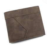 Men's Short Matte Leather Wallet Large Capacity Bifold Compact Money Clip & Card Holder Slim RFID Blocking