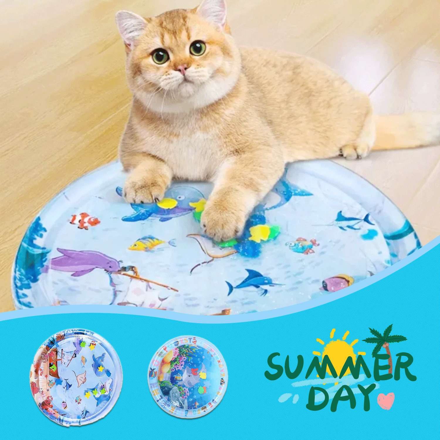 Summer Cooling Pet Water Bed Cushion Ice Pad Dog Sleeping Square Mat Kennel Cool Cold Mat for Puppy Dogs & Cats Self-Cooling