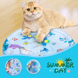 Summer Cooling Pet Water Bed Cushion Ice Pad Dog Sleeping Square Mat Kennel Cool Cold Mat for Puppy Dogs & Cats Self-Cooling