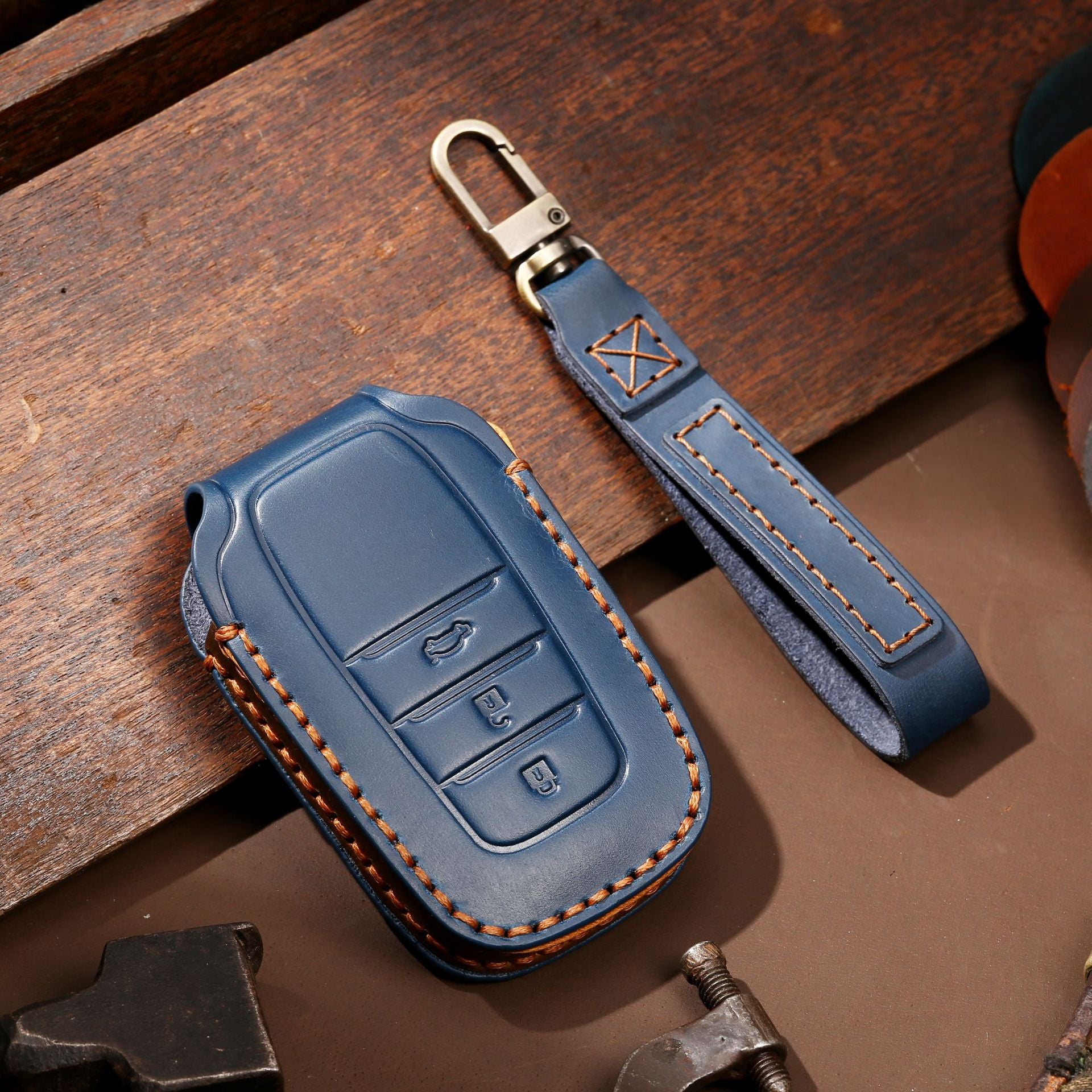 Genuine Leather Car Key Cover | High-End Luxury Key Fob Protector