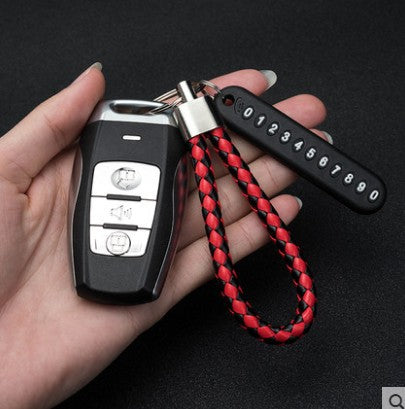 Anti-lost Number Plate Car Keychain Custom Phone Number Key Ring Metal Key Fob Pendant Auto Accessory Gift Safety Key Holder