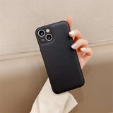 Genuine/Faux Leather Solid Color Phone Cover | Simple Anti-Scratch Case