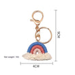 Handmade Rainbow Pendant Keychain | Cotton Braided Tassel for Bag & Car Charm