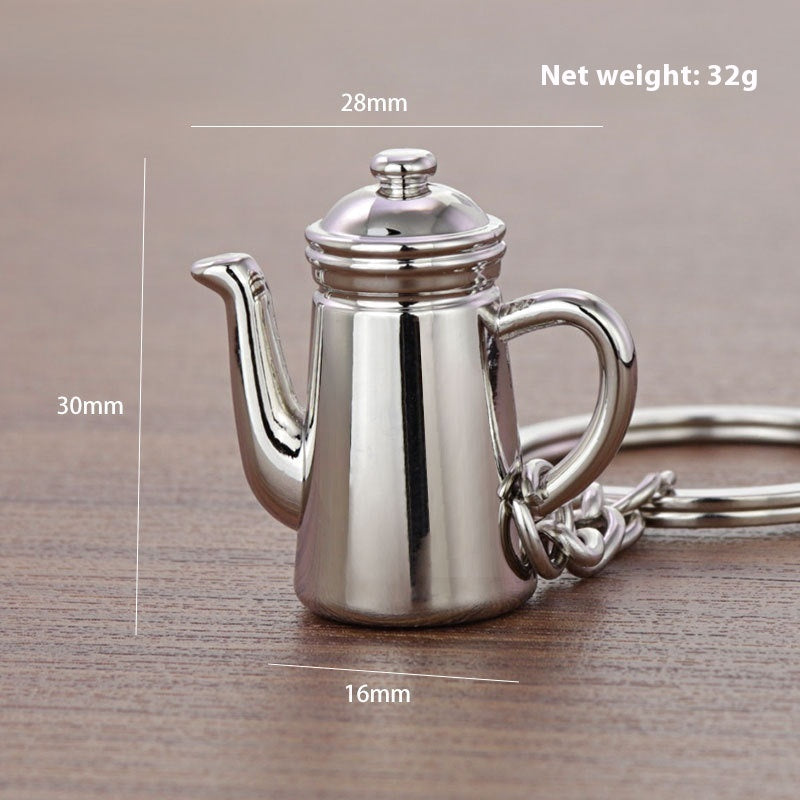 Metal 3D Coffee Keychain Durable Zinc Alloy Car Key Pendant Espresso Machine Replica Unique Coffee Lover Gift
