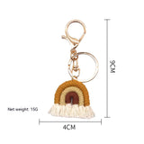 Handmade Rainbow Pendant Keychain | Cotton Braided Tassel for Bag & Car Charm