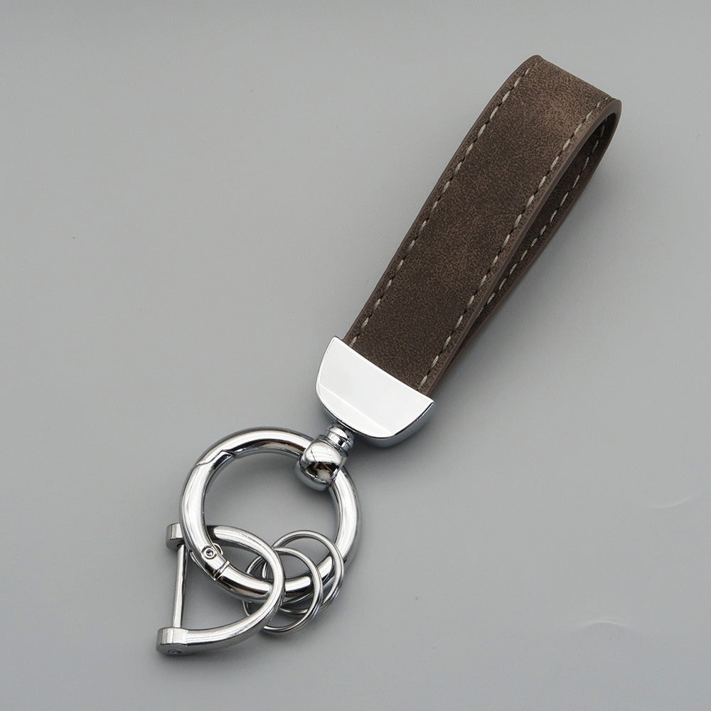 Suede Car Key Chain with Anti-Lost Hardware Premium Key Fob Holder Auto Interior Accessory Durable Metal Key Ring