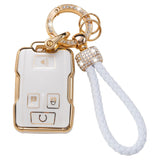 Car Key Case with Hoop Pendant Keychain Protective Key Fob Cover Metal Ring Key Holder Premium Auto Accessories Anti-Scratch