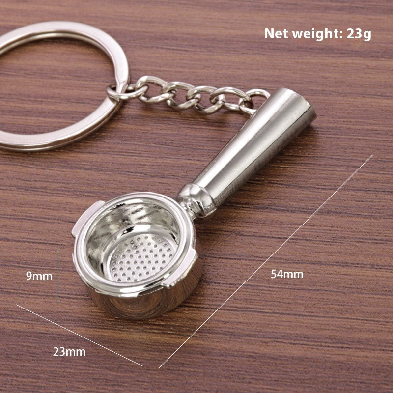 Metal 3D Coffee Keychain Durable Zinc Alloy Car Key Pendant Espresso Machine Replica Unique Coffee Lover Gift